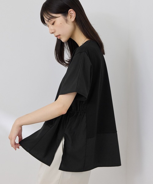 NAVY(ネイビー)の「【SARARI /サラリ】接触冷感 DRY UVカット 異素材切替クルーネック UVカットプルオーバー(Tシャツ/カットソー・レディース・ベージュ/ブルー/ブラック・M/L)」の9枚目の写真