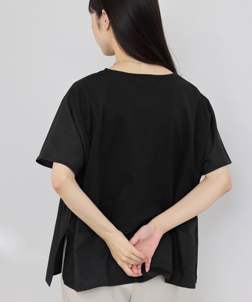 NAVY(ネイビー)の「【SARARI /サラリ】接触冷感 DRY UVカット 異素材切替クルーネック UVカットプルオーバー(Tシャツ/カットソー・レディース・ベージュ/ブルー/ブラック・M/L)」の10枚目の写真