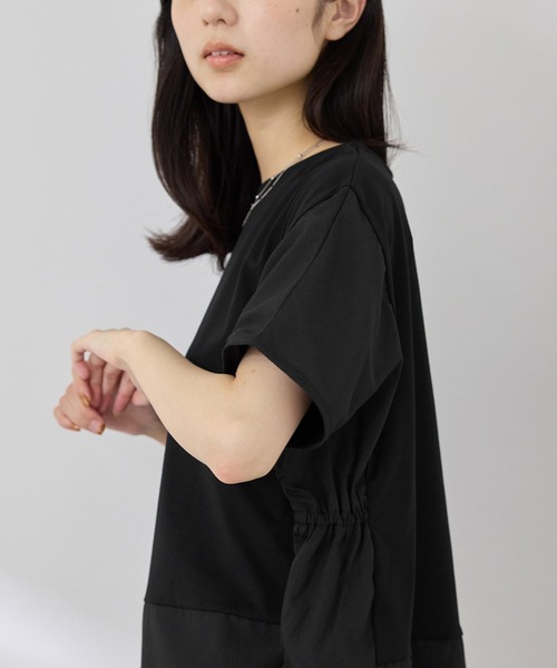 NAVY(ネイビー)の「【SARARI /サラリ】接触冷感 DRY UVカット 異素材切替クルーネック UVカットプルオーバー(Tシャツ/カットソー・レディース・ベージュ/ブルー/ブラック・M/L)」の11枚目の写真