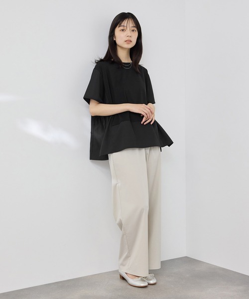 NAVY(ネイビー)の「【SARARI /サラリ】接触冷感 DRY UVカット 異素材切替クルーネック UVカットプルオーバー(Tシャツ/カットソー・レディース・ベージュ/ブルー/ブラック・M/L)」の12枚目の写真