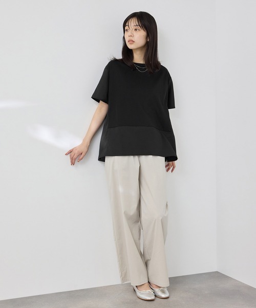 NAVY(ネイビー)の「【SARARI /サラリ】接触冷感 DRY UVカット 異素材切替クルーネック UVカットプルオーバー(Tシャツ/カットソー・レディース・ベージュ/ブルー/ブラック・M/L)」の13枚目の写真