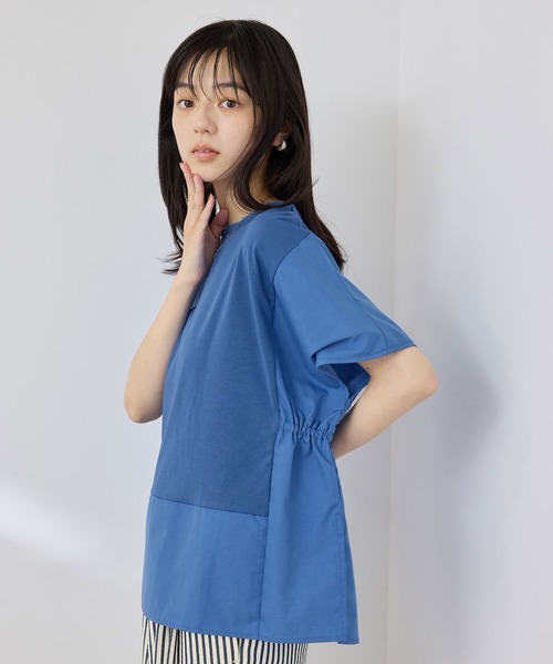 NAVY(ネイビー)の「【SARARI /サラリ】接触冷感 DRY UVカット 異素材切替クルーネック UVカットプルオーバー(Tシャツ/カットソー・レディース・ベージュ/ブルー/ブラック・M/L)」の14枚目の写真