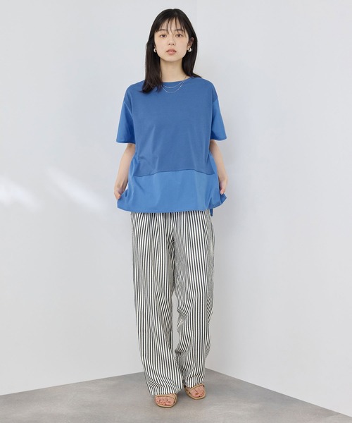 NAVY(ネイビー)の「【SARARI /サラリ】接触冷感 DRY UVカット 異素材切替クルーネック UVカットプルオーバー(Tシャツ/カットソー・レディース・ベージュ/ブルー/ブラック・M/L)」の16枚目の写真