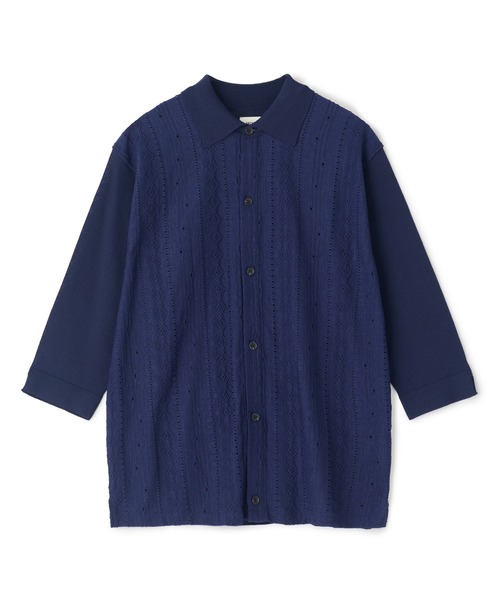 MEN'S BIGI（メンズビギ）の「トリコットジャカード 冷感七分袖サマーニット（Tシャツ/カットソー・メンズ・ブラック/ネイビー・02/03）」の17枚目の写真