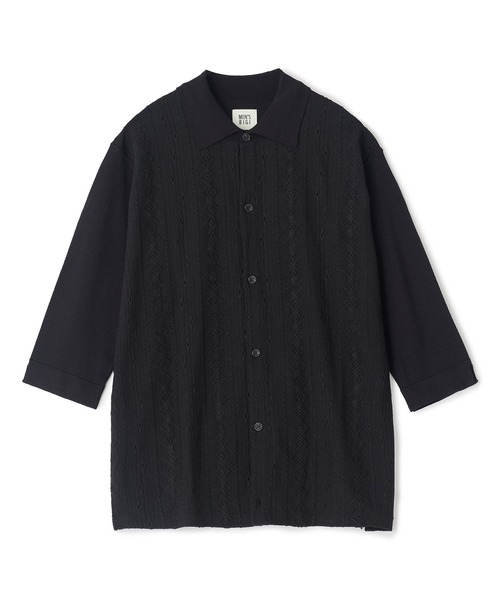 MEN'S BIGI（メンズビギ）の「トリコットジャカード 冷感七分袖サマーニット（Tシャツ/カットソー・メンズ・ブラック/ネイビー・02/03）」の18枚目の写真