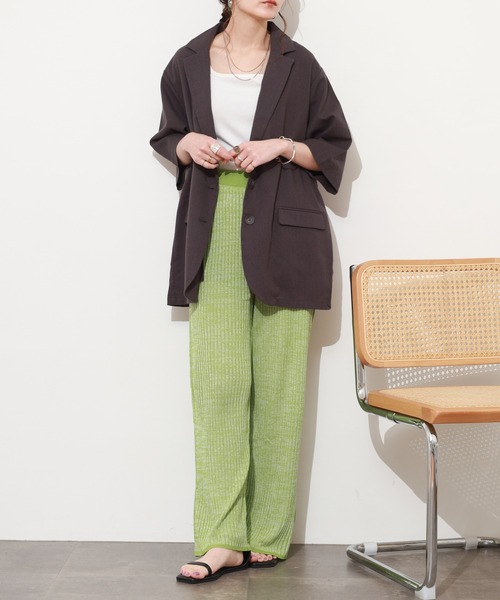 Re:EDIT(リエディ)の「麻タッチミックスカラーニットパンツ(その他パンツ・レディース・グリーン/ブルー・M/L)」の19枚目の写真