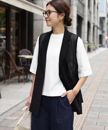 【selection】テーラードネックメッシュジレ