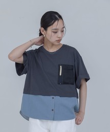 Eimee Law | テンセルデニムシャツドッキングTシャツ(Tシャツ/カットソー)