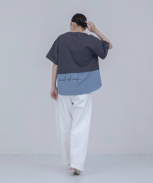 Eimee Law(エイミーロウ)の「テンセルデニムシャツドッキングTシャツ(Tシャツ/カットソー・レディース・ブラック/スミクロ・FREE)」の4枚目の写真