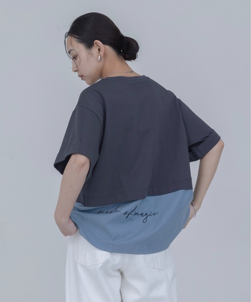 Eimee Law(エイミーロウ)の「テンセルデニムシャツドッキングTシャツ(Tシャツ/カットソー・レディース・ブラック/スミクロ・FREE)」の9枚目の写真