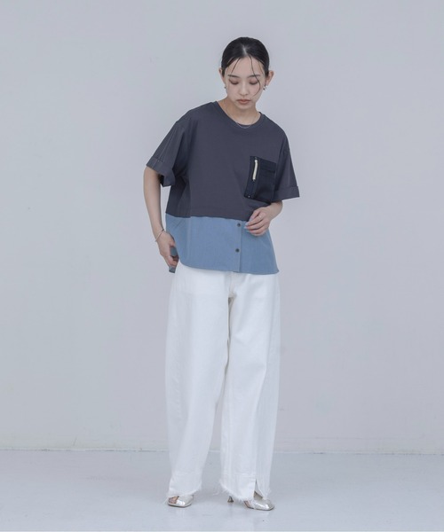 Eimee Law(エイミーロウ)の「テンセルデニムシャツドッキングTシャツ(Tシャツ/カットソー・レディース・ブラック/スミクロ・FREE)」の11枚目の写真