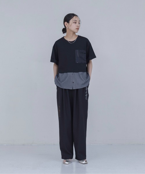 Eimee Law(エイミーロウ)の「テンセルデニムシャツドッキングTシャツ(Tシャツ/カットソー・レディース・ブラック/スミクロ・FREE)」の12枚目の写真
