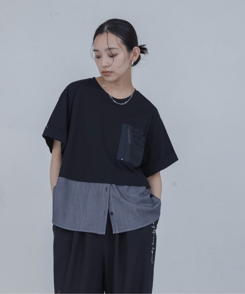 Eimee Law(エイミーロウ)の「テンセルデニムシャツドッキングTシャツ(Tシャツ/カットソー・レディース・ブラック/スミクロ・FREE)」の15枚目の写真