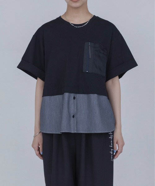 Eimee Law(エイミーロウ)の「テンセルデニムシャツドッキングTシャツ(Tシャツ/カットソー・レディース・ブラック/スミクロ・FREE)」の20枚目の写真