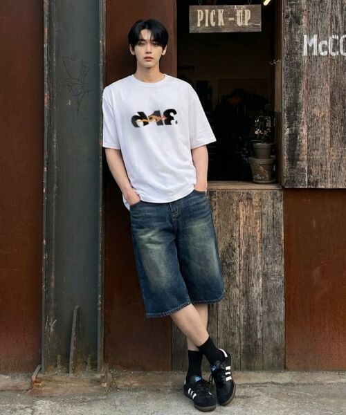 DIIFF（ディフ）の「ナンバースパーク オーバーサイズ 半袖Tシャツ 4カラー [DISE_1002]（Tシャツ/カットソー・メンズ・グレー/ブラック/ホワイト/ネイビー・X-LARGE/SMALL/MEDIUM/LARGE）」の12枚目の写真