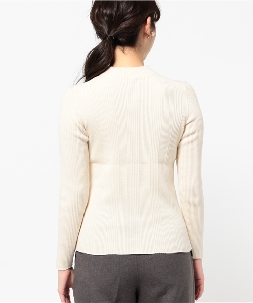 NATURAL BEAUTY BASIC（ナチュラルビューティーベーシック）の「ハイネックリブニット（ニット/セーター・レディース・イエロー/ネイビー/ホワイト系その他・MEDIUM）」の6枚目の写真