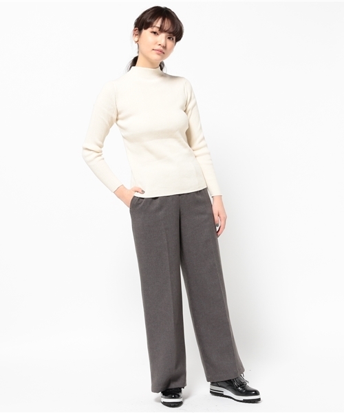 NATURAL BEAUTY BASIC（ナチュラルビューティーベーシック）の「ハイネックリブニット（ニット/セーター・レディース・イエロー/ネイビー/ホワイト系その他・MEDIUM）」の7枚目の写真