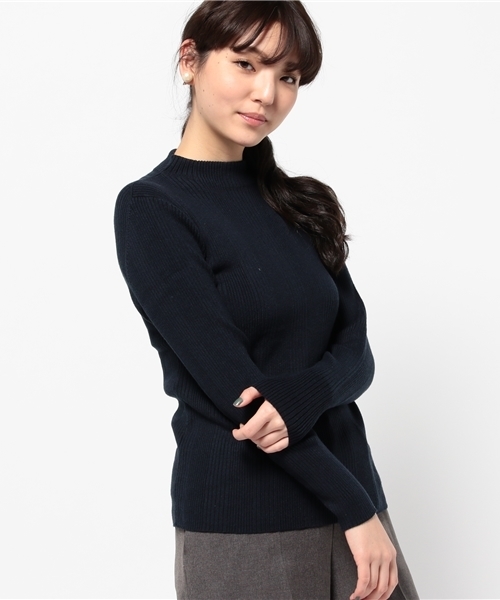 NATURAL BEAUTY BASIC（ナチュラルビューティーベーシック）の「ハイネックリブニット（ニット/セーター・レディース・イエロー/ネイビー/ホワイト系その他・MEDIUM）」の12枚目の写真