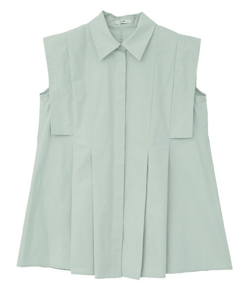 CLANE（クラネ）の「CLANE/クラネ/SQUARE SLEEVE SHIRTS（シャツ/ブラウス・レディース・ミント/ホワイト・1）」の2枚目の写真