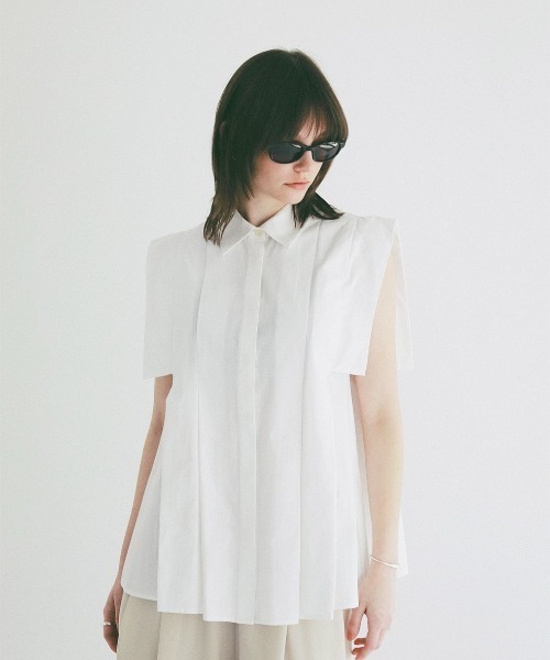CLANE（クラネ）の「CLANE/クラネ/SQUARE SLEEVE SHIRTS（シャツ/ブラウス・レディース・ミント/ホワイト・1）」の16枚目の写真