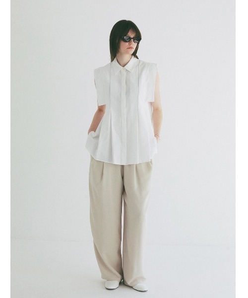 CLANE（クラネ）の「CLANE/クラネ/SQUARE SLEEVE SHIRTS（シャツ/ブラウス・レディース・ミント/ホワイト・1）」の7枚目の写真
