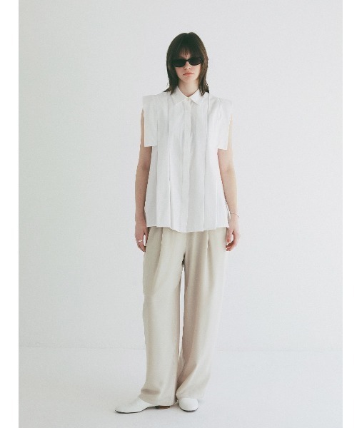 CLANE（クラネ）の「CLANE/クラネ/SQUARE SLEEVE SHIRTS（シャツ/ブラウス・レディース・ミント/ホワイト・1）」の8枚目の写真
