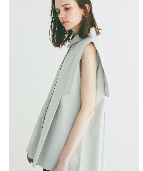 CLANE（クラネ）の「CLANE/クラネ/SQUARE SLEEVE SHIRTS（シャツ/ブラウス・レディース・ミント/ホワイト・1）」の6枚目の写真