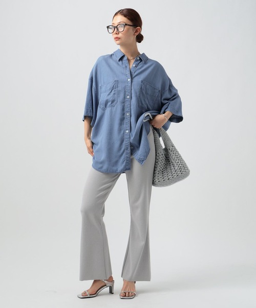 BAYFLOW（ベイフロー）の「[ストレッチ薄手リブ素材]セルフカットイージーパンツ（その他パンツ・レディース・ブラック/グレー/アイボリー・MEDIUM/SMALL）」の4枚目の写真