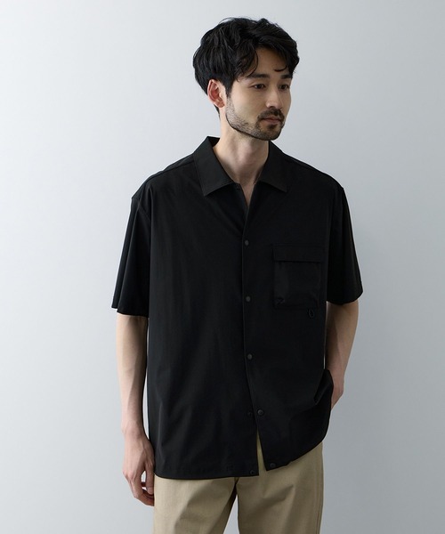 NAVY（ネイビー）の「【SARARI /サラリ】接触冷感 極冷ドロストオーバーサイズ UVカット半袖シャツ（シャツ/ブラウス・メンズ・チャコールグレー/ブラック・L/XL/S/M）」の2枚目の写真