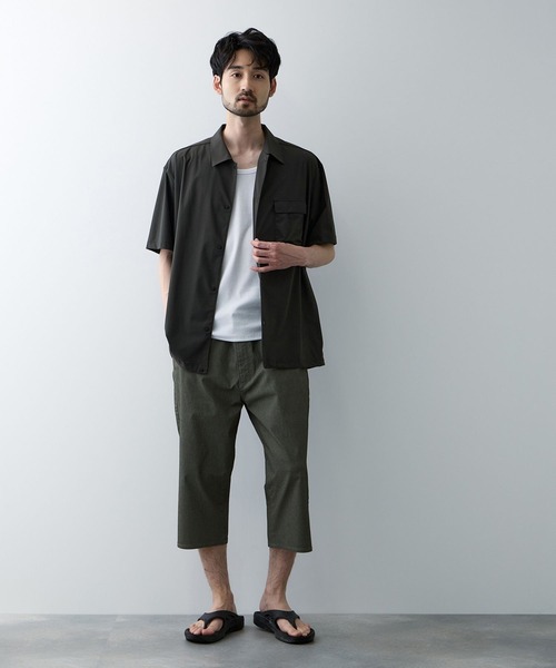 NAVY（ネイビー）の「【SARARI /サラリ】接触冷感 極冷ドロストオーバーサイズ UVカット半袖シャツ（シャツ/ブラウス・メンズ・チャコールグレー/ブラック・L/XL/S/M）」の12枚目の写真