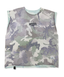 RAW-CUT SLEEVELESS CAMO