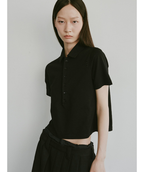 PLZPROJECT（プリーズプロジェクト）の「PUNCHING PK T-SHIRT,BLACK（ポロシャツ・レディース・その他・FREE）」の5枚目の写真