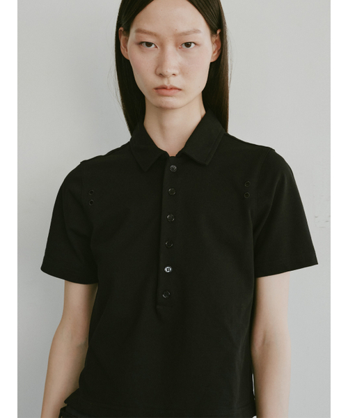 PLZPROJECT（プリーズプロジェクト）の「PUNCHING PK T-SHIRT,BLACK（ポロシャツ・レディース・その他・FREE）」の6枚目の写真