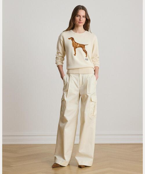 LAUREN RALPH LAUREN（ローレン ラルフ ローレン）の「プリーテッド コットン ツイル ワイドレッグ カーゴ パンツ（カーゴパンツ・レディース・ナチュラル・2/0/4/6/00）」の6枚目の写真