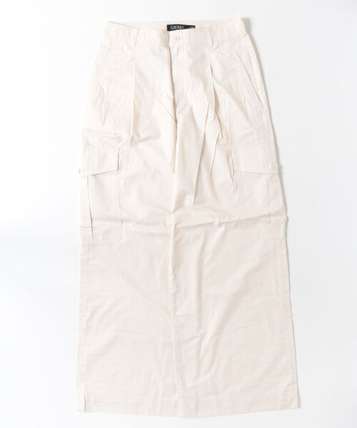 LAUREN RALPH LAUREN（ローレン ラルフ ローレン）の「プリーテッド コットン ツイル ワイドレッグ カーゴ パンツ（カーゴパンツ・レディース・ナチュラル・2/0/4/6/00）」の7枚目の写真