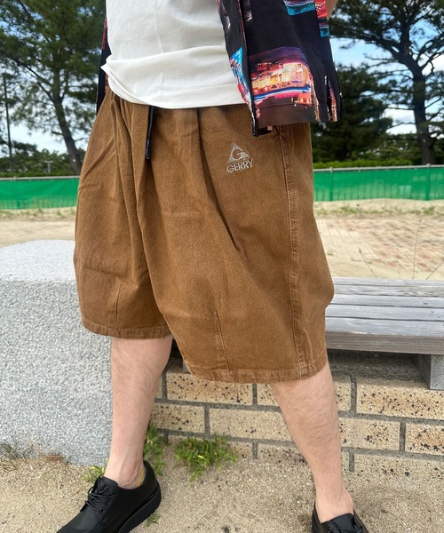 GERRY(ジェリー)の「GERRY ジェリー ウェビングベルト カラーデニム クライミング ワイドデニムハーフパンツ(デニムパンツ・メンズ・パープル/カーキ/ネイビー/ブラウン/ブルー・M/L/LL/S)」の18枚目の写真