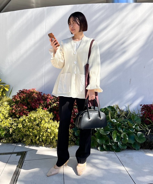 LE VERNIS(ル・ベルニ)の「LE VERNIS(ル・ベルニ)《A4サイズ対応》撥水Tote bag -DEUX-(ショルダーバッグ・レディース・グレー/ブラウン・FREE)」の14枚目の写真