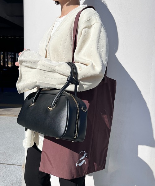 LE VERNIS(ル・ベルニ)の「LE VERNIS(ル・ベルニ)《A4サイズ対応》撥水Tote bag -DEUX-(ショルダーバッグ・レディース・グレー/ブラウン・FREE)」の9枚目の写真
