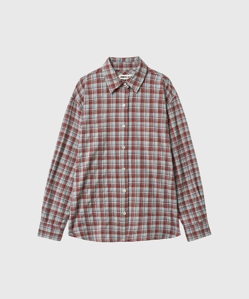 GENERAL IDEA（ジェネラルアイデア）の「【GENERAL IDEA】ルーズフィットチュラルチェックシャツ / LOOSE FIT NATURAL CHECK SHIRT（シャツ/ブラウス・レディース・パープル/レッド系・S/L/M）」の15枚目の写真