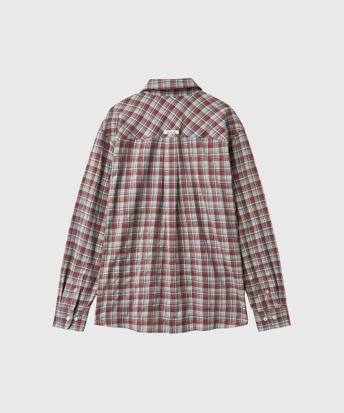 GENERAL IDEA（ジェネラルアイデア）の「【GENERAL IDEA】ルーズフィットチュラルチェックシャツ / LOOSE FIT NATURAL CHECK SHIRT（シャツ/ブラウス・レディース・パープル/レッド系・S/L/M）」の16枚目の写真