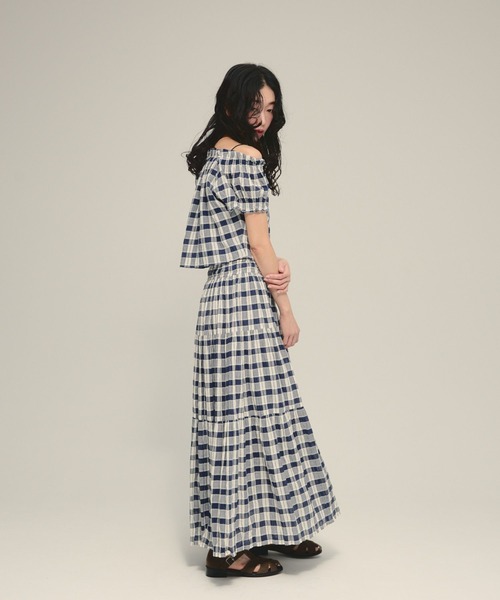 eL(エル)の「【eL】Made in India Gingham Check Blouse/660788(シャツ/ブラウス・レディース・ブラック系その他/ネイビー系・FREE)」の7枚目の写真