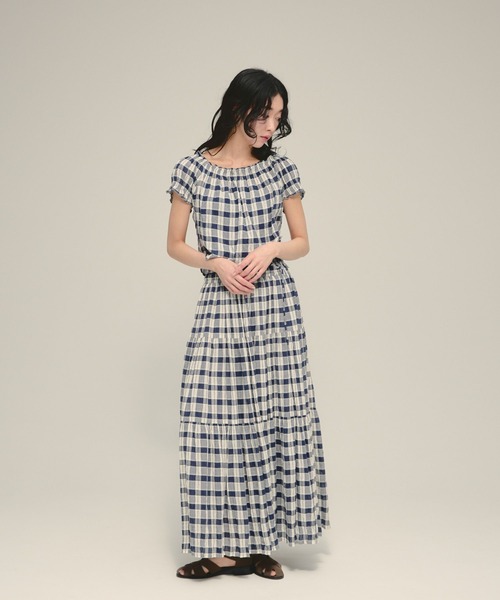 eL(エル)の「【eL】Made in India Gingham Check Blouse/660788(シャツ/ブラウス・レディース・ブラック系その他/ネイビー系・FREE)」の9枚目の写真