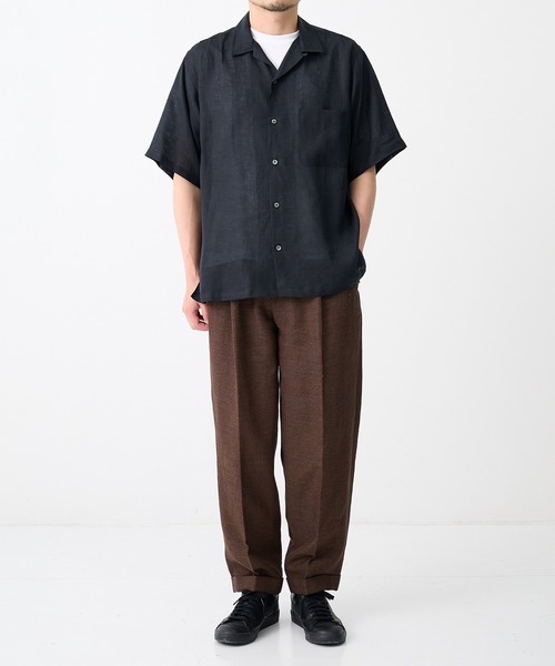 markaware(マーカウェア)の「【MARKAWARE/マーカウェア】NEW OPEN COLLAR S/S SHIRT/(清涼・軽量)/ヘンプ細布 / ニューオープンカラーS/Sシャツ(シャツ/ブラウス・メンズ・ライトベージュ/ブラック・1/2)」の20枚目の写真