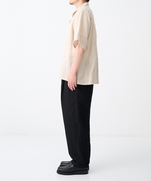 markaware(マーカウェア)の「【MARKAWARE/マーカウェア】NEW OPEN COLLAR S/S SHIRT/(清涼・軽量)/ヘンプ細布 / ニューオープンカラーS/Sシャツ(シャツ/ブラウス・メンズ・ライトベージュ/ブラック・1/2)」の11枚目の写真