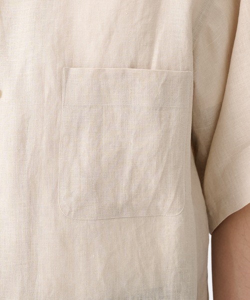 markaware(マーカウェア)の「【MARKAWARE/マーカウェア】NEW OPEN COLLAR S/S SHIRT/(清涼・軽量)/ヘンプ細布 / ニューオープンカラーS/Sシャツ(シャツ/ブラウス・メンズ・ライトベージュ/ブラック・1/2)」の13枚目の写真