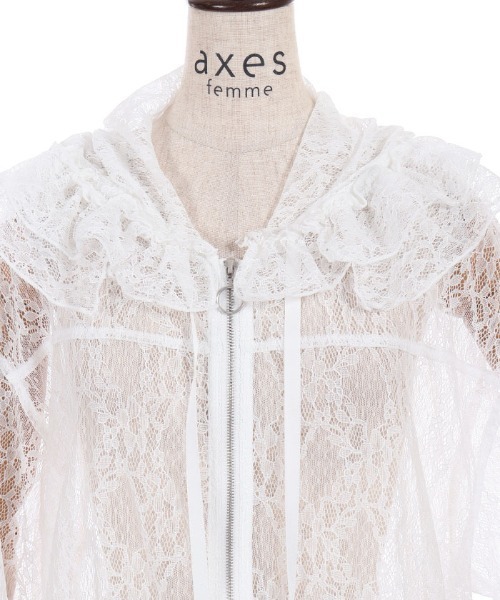 axes femme(アクシーズファム)の「ドロストレースパーカー(パーカー・レディース・ブラック/ホワイト・FREE)」の14枚目の写真