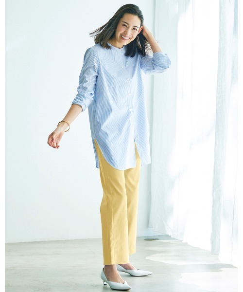 DoCLASSE( ドゥクラッセ)の「ミラクルストレッチ・サイド切替ストレート(その他パンツ・レディース・カーキ/イエロー/ペールイエロー/ピンク/ブルー・5/7/13/15 /9/11)」の4枚目の写真