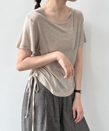 サイドシャーリング半袖 T シャツ