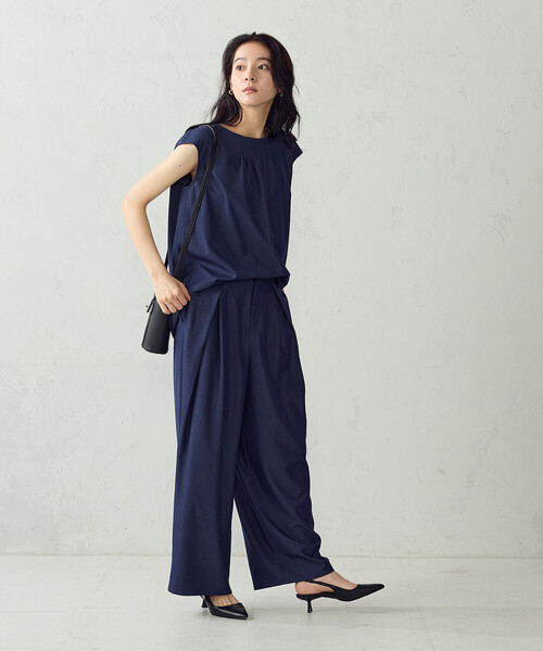 COMME CA ISM(コムサイズム)の「【セットアップ対応】タックブラウス(シャツ/ブラウス・レディース・カーキ/ネイビー・LARGE/MEDIUM)」の15枚目の写真