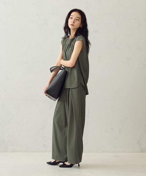 COMME CA ISM(コムサイズム)の「【セットアップ対応】タックブラウス(シャツ/ブラウス・レディース・カーキ/ネイビー・LARGE/MEDIUM)」の18枚目の写真